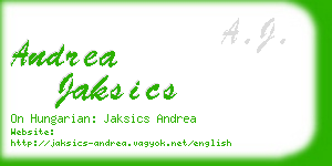 andrea jaksics business card